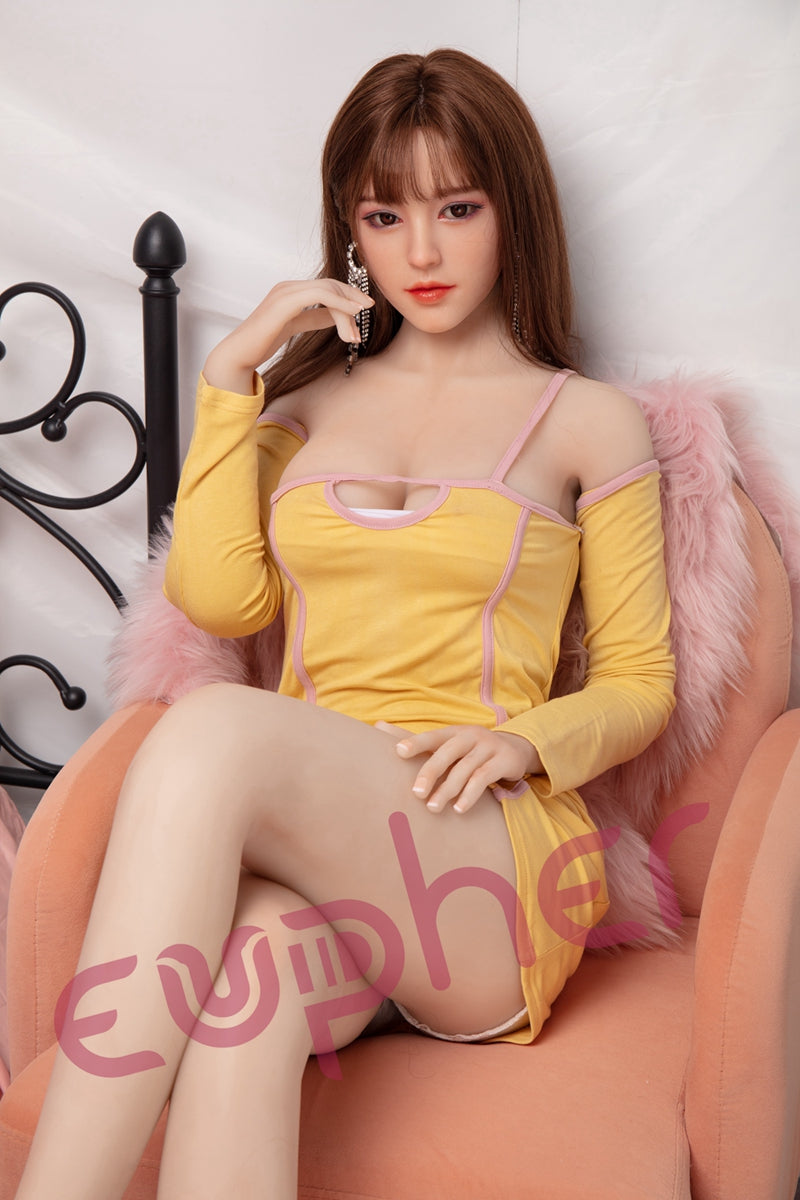 Asian Teen Sex Doll Long Implanted Hair Silicone Love Doll for